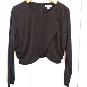 Calvin Klein Top NWT X-Fit Drape Crop Blouse Black XL